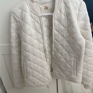 Marine Layer Women's Quilted Off-White Puffer Jacket
